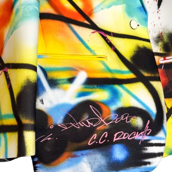 Off-White SS20 Runway Futura Tomboy Spray Oversized Blazer Jacket - Picture 4 of 13